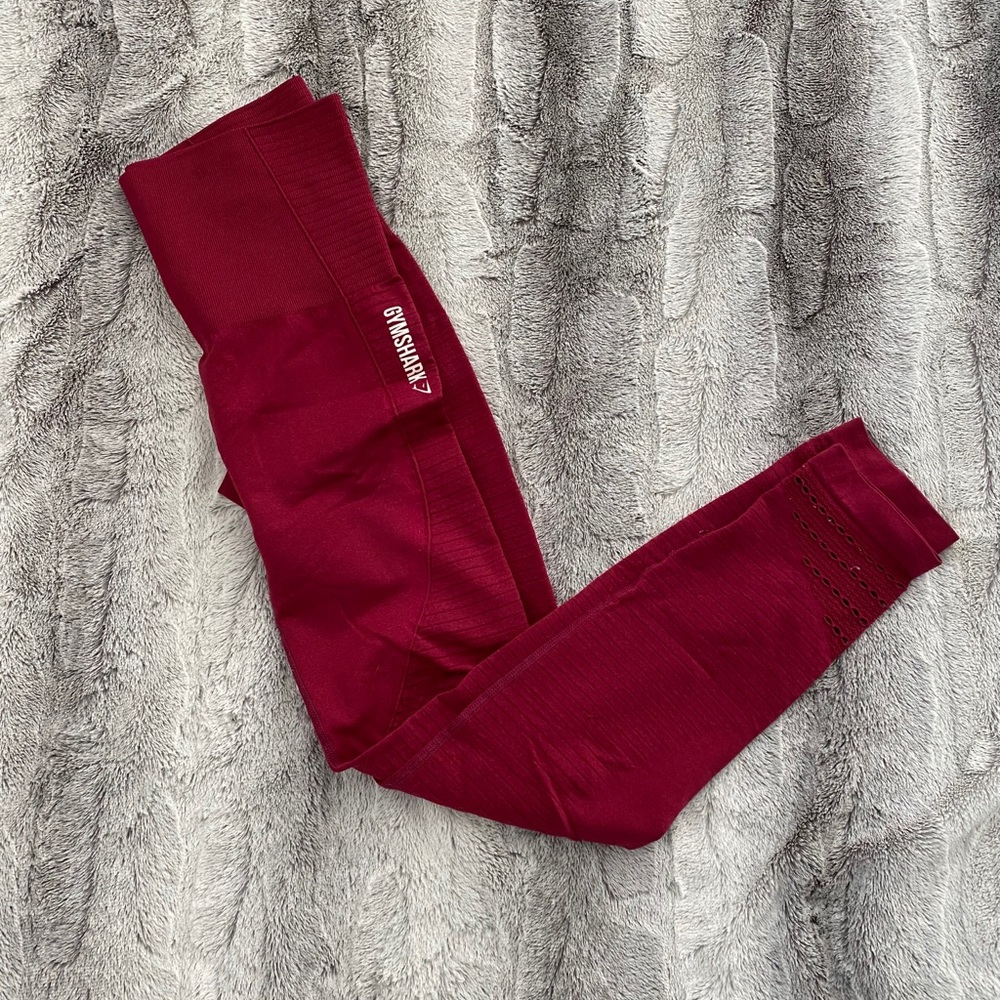 Red gym shark leggings